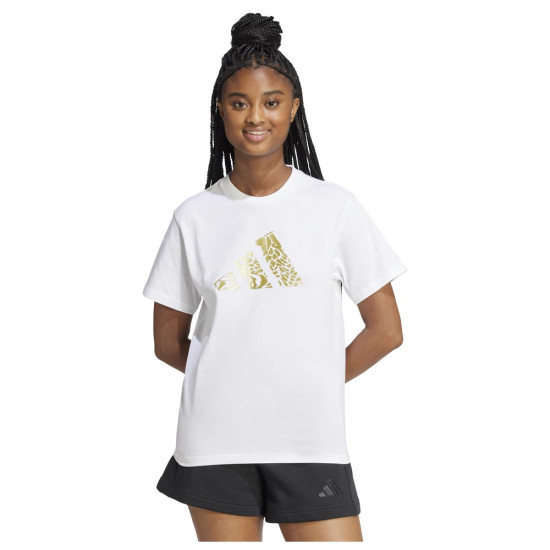 Adidas Γυναικεία κοντομάνικη μπλούζα Tech Metallic Graphic Tee